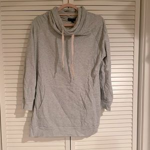 2x gray cowl neck sweatshirt